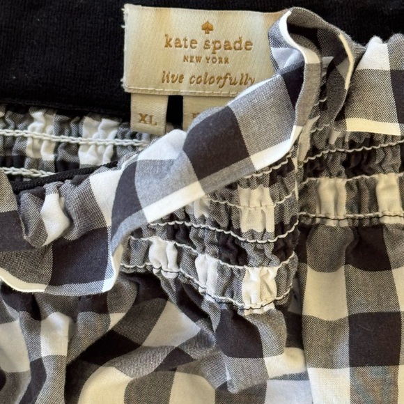 Kate Spade Black and White Checkered Top xl - Picture 5 of 6